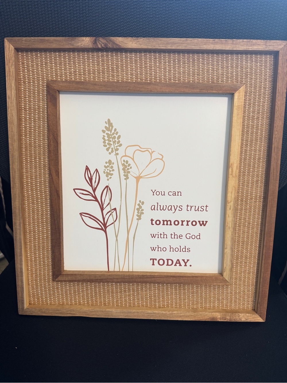 Inspirational Framed Wall Art in Brown and Cream